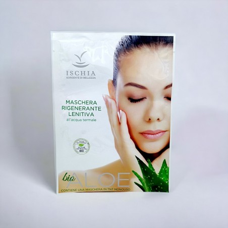 Regenerating and soothing single-use tissue mask with organic Aloe 25 ml - Ischia Sorgente di Bellezza