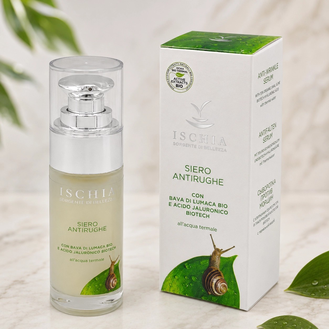 Siero antirughe 30 ml - Bava di Lumaca Bio e Acido Jaluronico Biotech