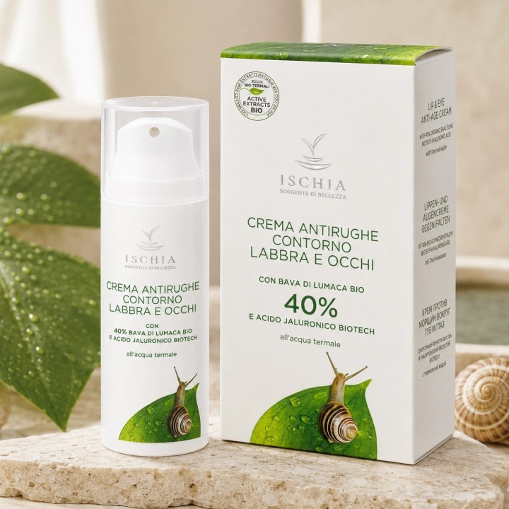 Crema antirughe contorno labbra e occhi 40% Bava di lumaca 15 ml