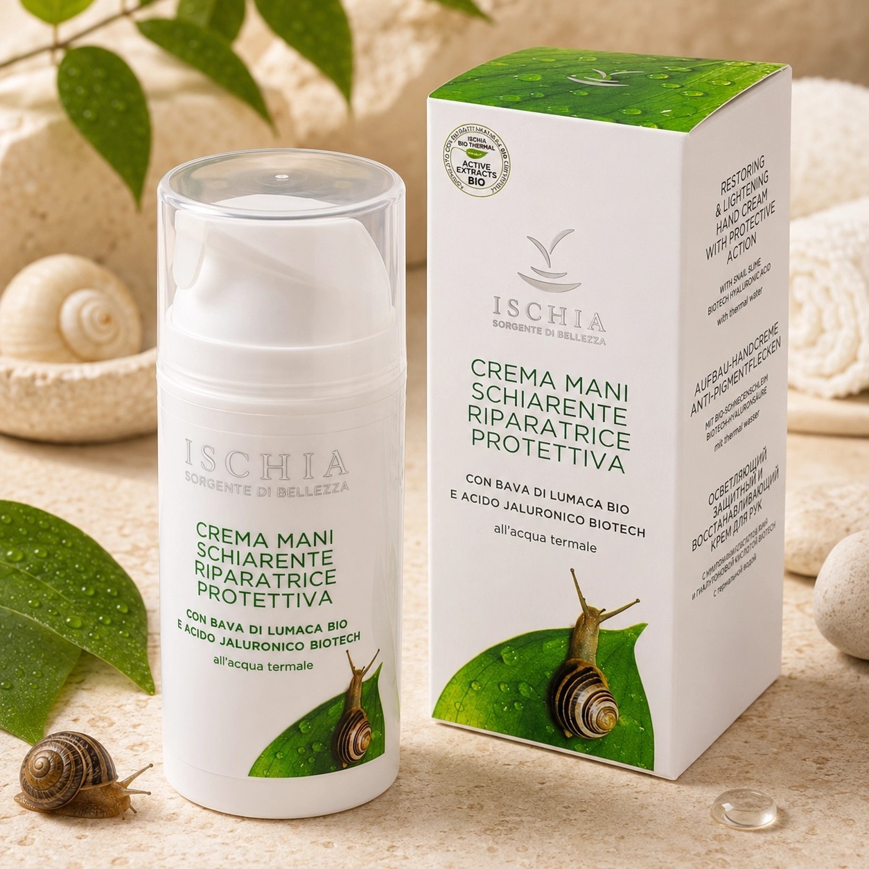 Restoring & lightening hand cream with protective action 100 ml - Bio Snail Slime and Biotech Hyaluronic Acid