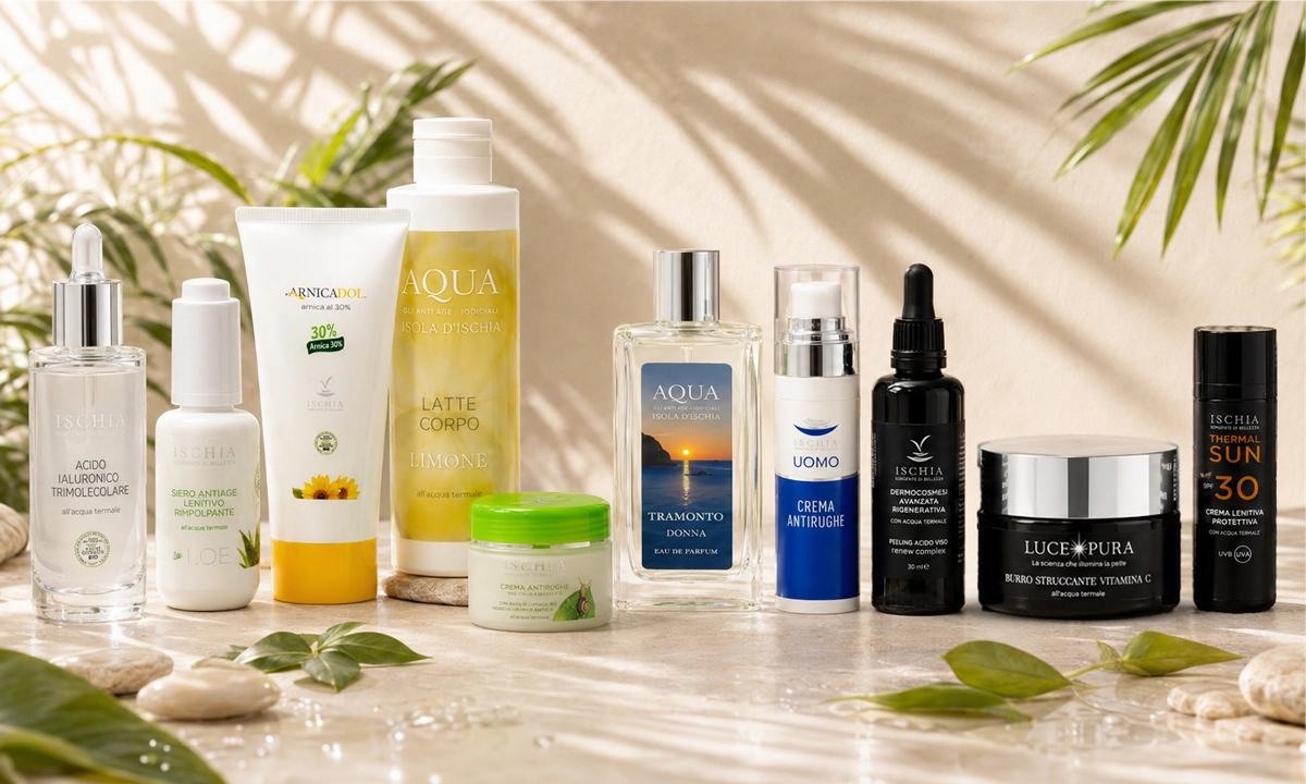 Composizione di cosmetici naturali ispirati all'isola d'Ischia